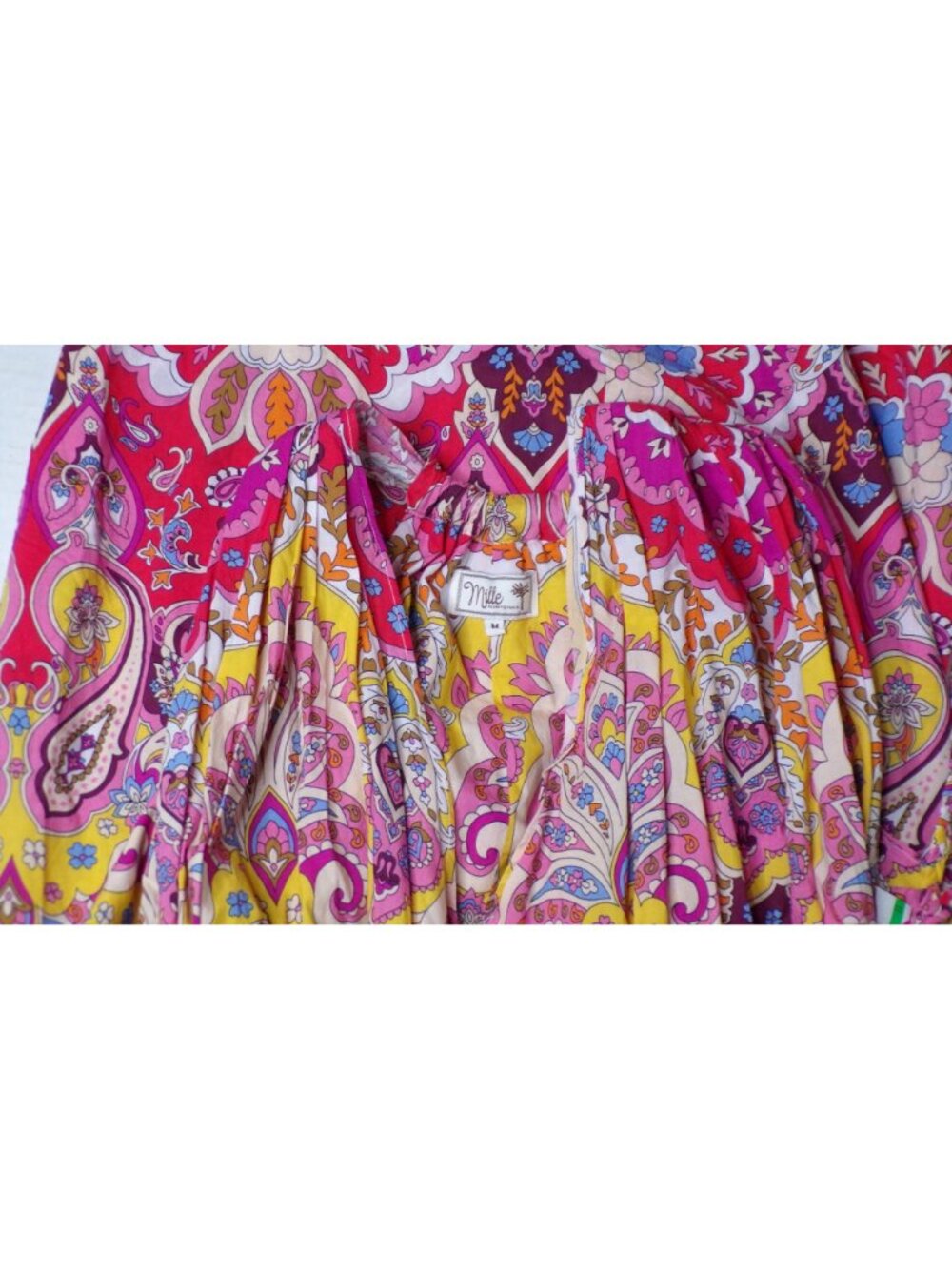Mille Marilyn Paisley Halter Neck Full Skirt Midi Dress Cotton Medium EUC - Picture 12 of 13